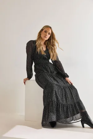 Long Tall Sally Tall Chiffon Spot Tiered Maxi Dress