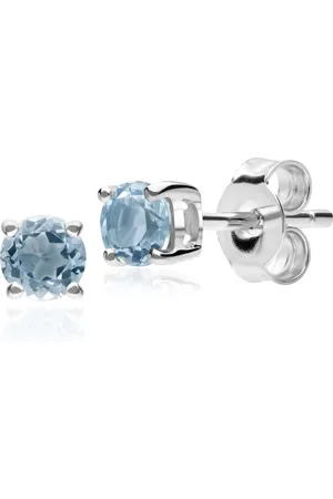 Gemondo Classic Round Aquamarine Stud Earrings in 9ct White Gold 3.5mm
