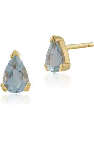 Gemondo Classic Pear Aquamarine Stud Earrings in 9ct Yellow Gold 6.5x4mm