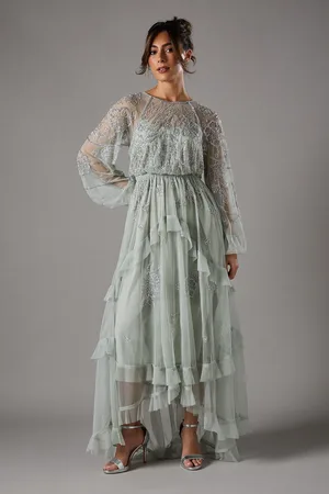 Coast Embellished Frill Chiffon Maxi Dress