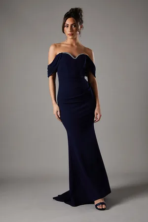 Coast Bardot Maxi Dress With Diamante Trim