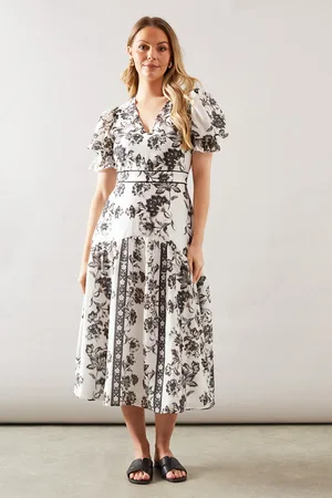 wallis Printed Asymmetric Wrap Dress