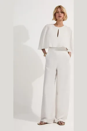 Karen Millen Premium Tailored Linen Drama Cape Jumpsuit