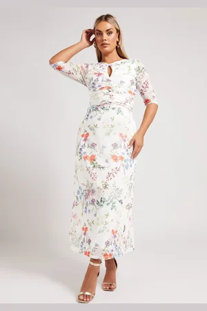 Yours Floral Print Mesh Dress