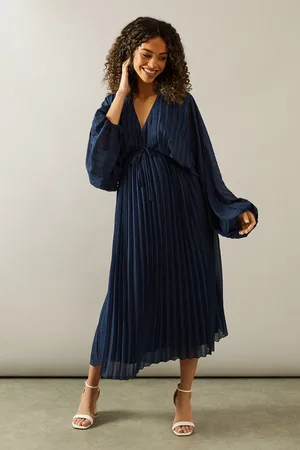 wallis Pleat Detail Midi Dress