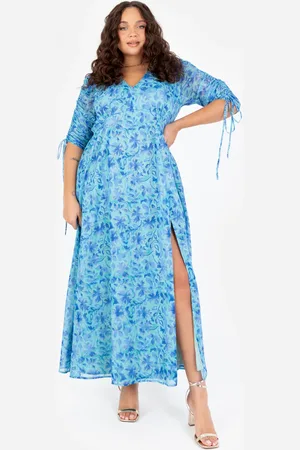 Lovedrobe Adjustable Ruched Sleeve Maxi Dress