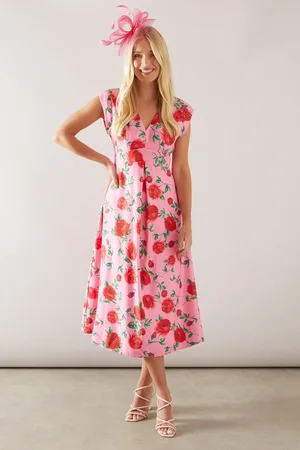 wallis Petite Floral Print Twill Midi Dress