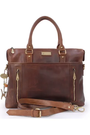 Catwalk Collection Handbags Adele Large Leather Work Bag With Detachable Crossbody Strap