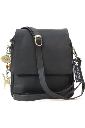 Catwalk Collection Handbags Metro Medium Leather Cross Body Bag With Multiple Compartments