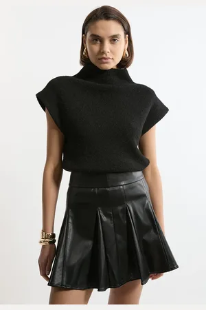 Karen Millen Faux Leather Flippy Mini Skirt