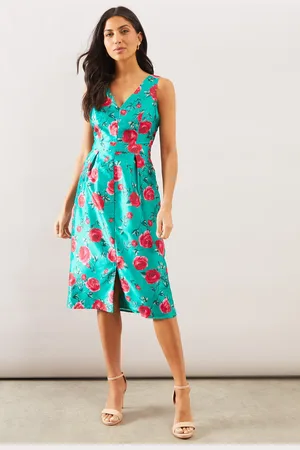 wallis Floral Satin Pencil Dress