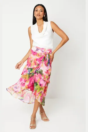 Coast Printed Chiffon Wrap Skirt