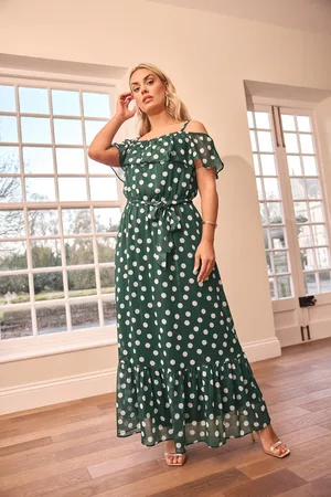 Yours Polka Dot Metallic Maxi Dress