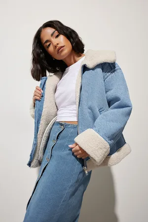 PixieGirl Petite Denim Borg Jacket