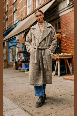 Little Mistress Oversized Oatmeal Wool Blend Coat