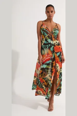 Karen Millen Butterfly Embellished Strappy Georgette Beach Dress