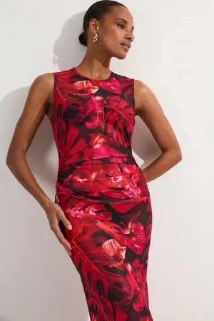 Karen Millen Beach Tropical Leaf Print Midi Dress