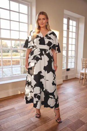 Yours Floral Linen Wrap Midaxi Dress