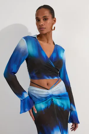 Karen Millen Beach Viscose Georgette Ombre Woven Wrap Top