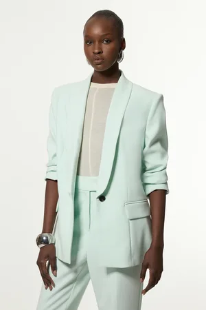 Karen Millen Compact Stretch Essential Tailored Single Breasted Blazer