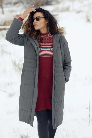 Weird Fish Shola Houndstooth Padded Longline Coat