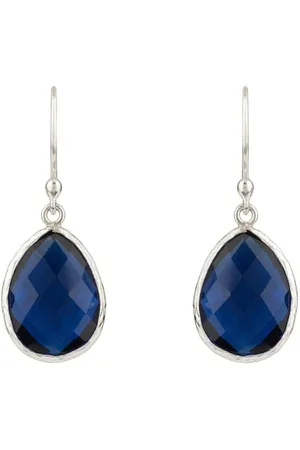 Latelita Petite Drop Earrings Sapphire Hydro Silver