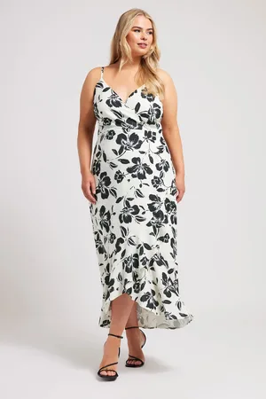 Yours Floral Print Ruffle Wrap Dress