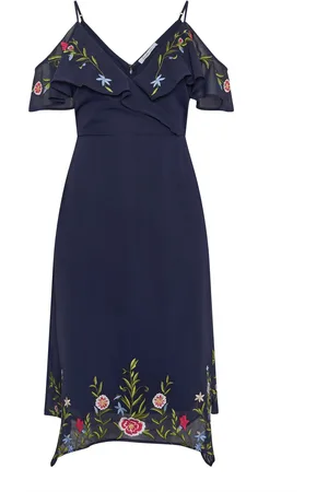 Yours Floral Embroidered Cold Shoulder Maxi Dress