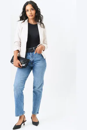 Gini London Ruched Sleeves Fitted Blazer