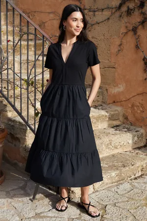 Threadbare Tiered Jersey Poplin Maxi Dress
