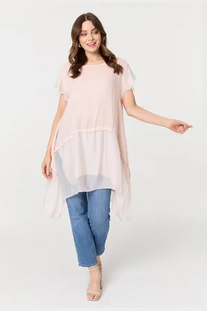 Izabel London Cap Sleeve Relaxed Longline Tunic Top