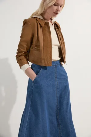 Karen Millen Denim Full Midi Skirt