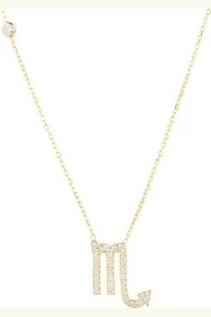 Latelita Zodiac Star Sign Pendant Necklace Gold Scorpio