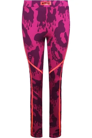 Nicce London Stretch Waist Fiesta Fuchia Arena Printed Leggings
