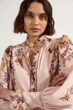 Karen Millen Voile Floral Border Print Woven Playsuit With Ladder Lace Trim