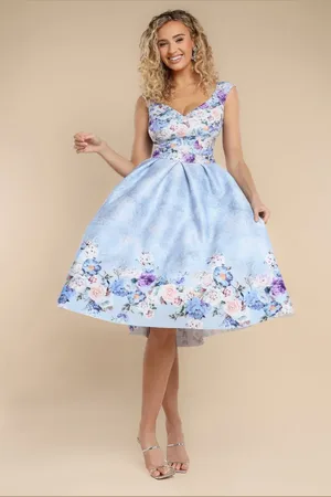 Goddiva Sweetheart Floral Midi Dress