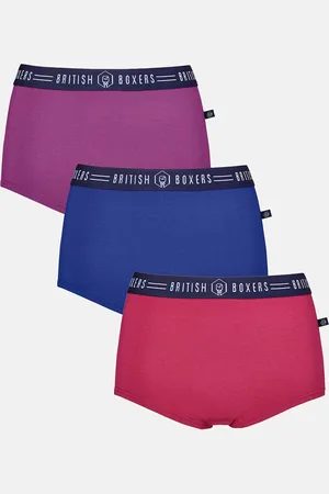 British Boxers Pack of Three "Sloe Gin" Hipster Boxer Briefs