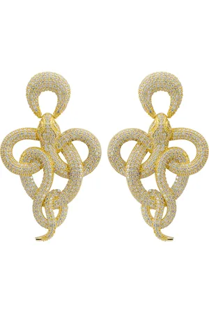 Latelita Viper Snake Drop Earrings Gold
