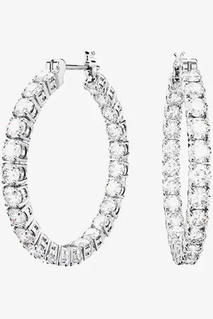 Swarovski Matrix White Cubic Zirconia Hoop Earrings 5647715