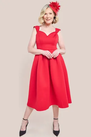 Goddiva Scuba Foam Skater Midi Dress
