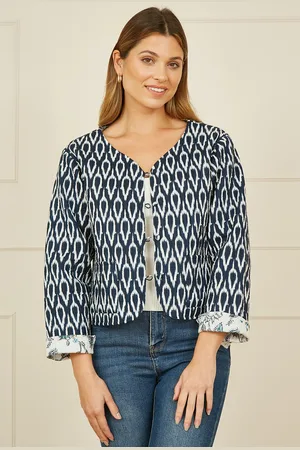 Yumi Ikat Reversible Cotton Quilted Jacket