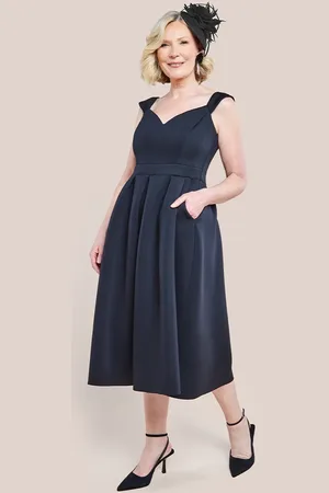 Goddiva Scuba Foam Skater Midi Dress