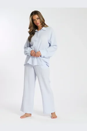 Loungeable Cotton Waffle Long Sleeved Trouser Set