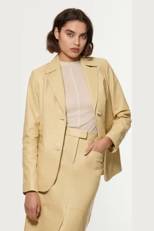 Karen Millen Leather Tailored Single Breasted Blazer