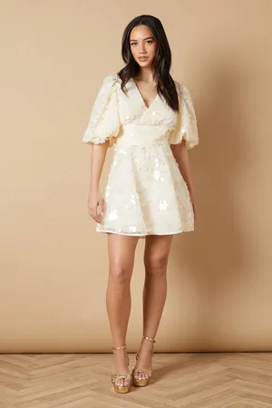 Oasis Flared Sleeve Disc Sequin Mini Dress