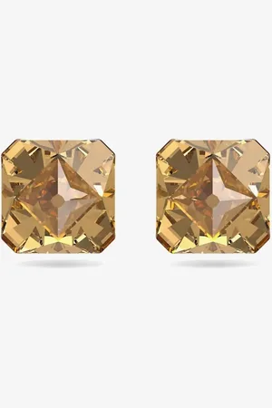 Swarovski Chroma Tone Plated Yellow Crystal Stud Earrings 5613680