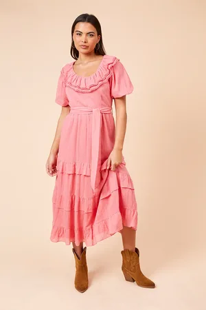 Dorothy Perkins Scoop Neck Ruffle Tiered Midi Dress