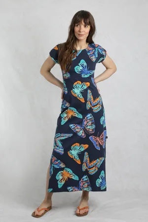 Weird Fish Mirren Cotton Printed Maxi Dress