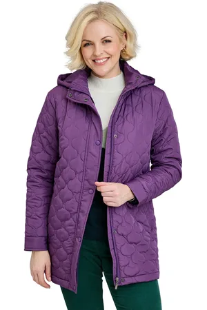 Amber Quilted Water-Resistant Jacket with Detachable Hood Adjustable Cuffs