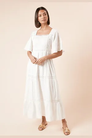 Dorothy Perkins Embroidered Front Angel Sleeve Midi Dress